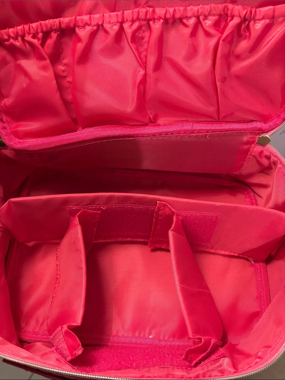 Quilted Pink Travel Cosmetic Case with Gold Zip